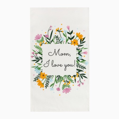 Towel "Dolyana" Mom I Love You 35x60 cm, 100% cotton, waffle 160 g/m2-1