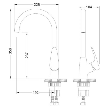 LEMARK LINARA LM0405C kitchen mixer, with high rotary pour, chromium color-1