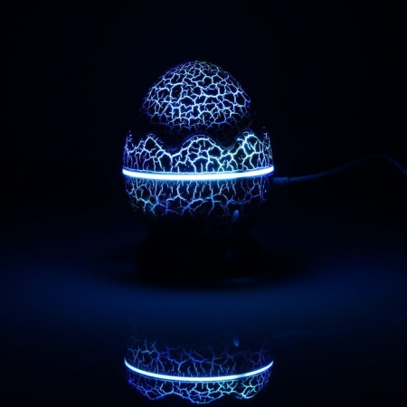 Light device "Dinosaurian egg" 10 cm, speaker, removable hemisphere, glow of RGB, remote control, USB, blue-15