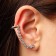Earring "Kaff" Rhinestones of the classic, on the right ear, white color in silver