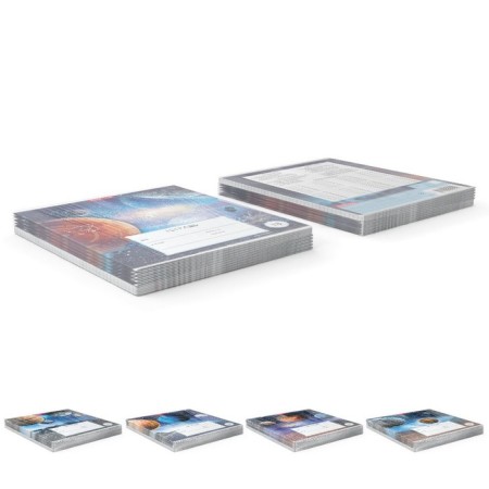 Notebook of 18 sheets in the Erichkrause Cosmos, covered cardboard, OFSET block, mix-8