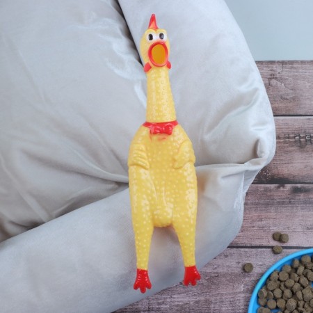 The squeak of the "thoughtful chicken XL" for dogs, 41 cm, yellow-2
