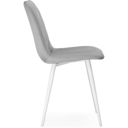 STULL OF A METALLARCASA RALF Metal/Velur, White/Gray 44x53x83 cm-2