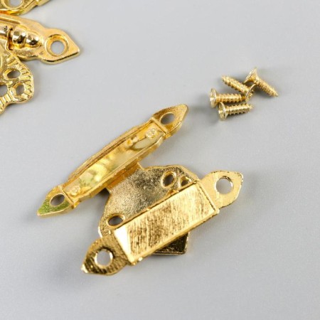 Castle Metal for the casket "Pattern" gold set 2 pcs 2.3x3.3 cm-1