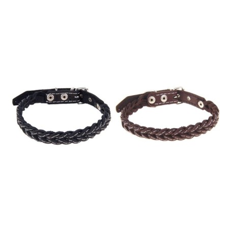 Collar leather wicker, 42 x 2 cm, Osh 35-45 cm, Mix of flowers-1