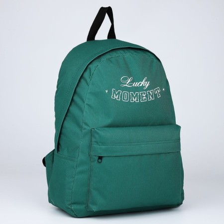 Backpack School Textile Lucky Moment, with pocket, 29x12x40, green color-3