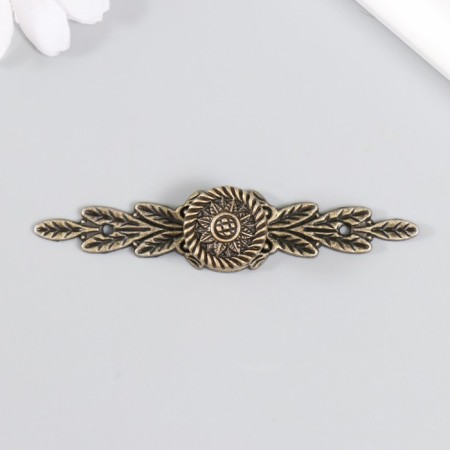 Decorative metal handle "Foliage" (set 2 pcs) 8.5x1.7x0.7 cm