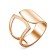 Ring "minimal" asymmetry, pink gilding, 17 size