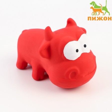 Brying toy for dogs from Latex "Bull", 9 cm, red