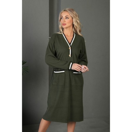 Women's dress, size 42, khaki color-11