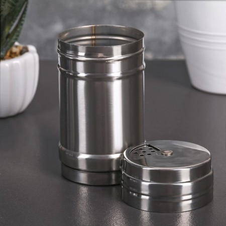 Solonka made of stainless steel "metallic", 200 ml, 5 × 9.5 cm, silver color-3