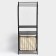 A rack with a dual laundry basket and crossbars, 2-tier, black color, 60x35x160 cm 1065649