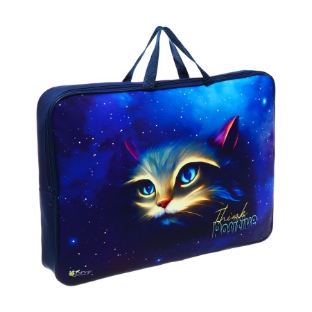 Folder for drawings and drawings A3, 470 x 350 x 75 mm, handles, textile, PMD 3-20-4 "Cat Magic" (braid) 71725-1