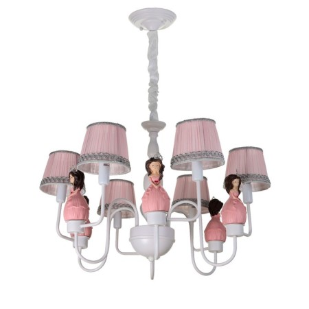 Chandelier 2171/6 E14 40W white-pink 60x55x70 cm Bayerlux