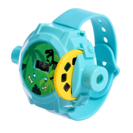 Dinosaur-clockwork clock, lighting effects, 24 pictures, blue color-6