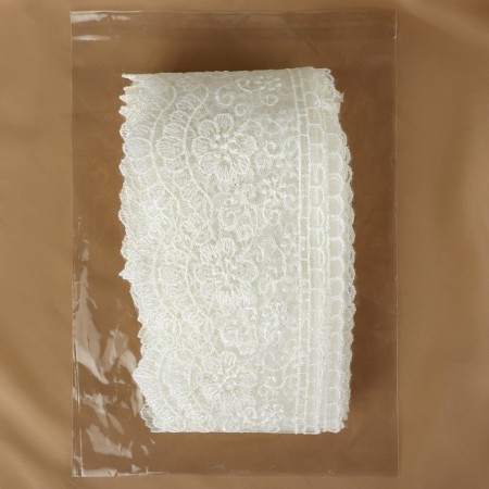 Lace on a grid, 90 mm × 11 ± 1 m, white color-2
