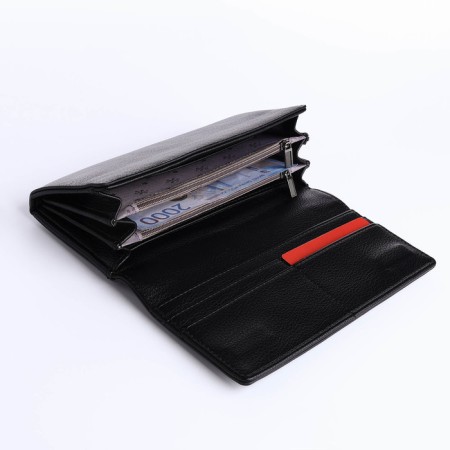 Women's wallet on a magnet, black color-3