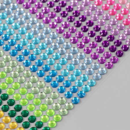 Stick plastic rhinestones "Rainbow 16 colors" d = 0.6 cm 32x10.5 cm-2