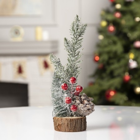 LED figure "Christmas tree with a bump", 8.2 × 29 × 8.2 cm, plastic, batteries CR2032x2, glow warm white-1