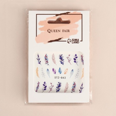 Slider-design for nails "Treens", packing 6 pcs, multi-colored-1