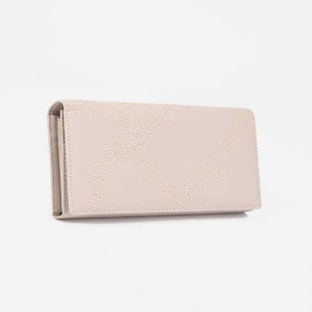 Women's wallet on magnets, beige color