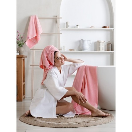 A set of terry towels Pink, size 30x50 cm, 50x90 cm, 70x140 cm, pink