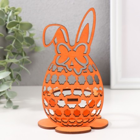 Standing for the egg "Bunny" 8.5x8.5x14.5 cm (set 4 parts) Orange-4