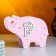 Kashpo wooden "Elephant" Small, 19x7x14 cm, oak, pink