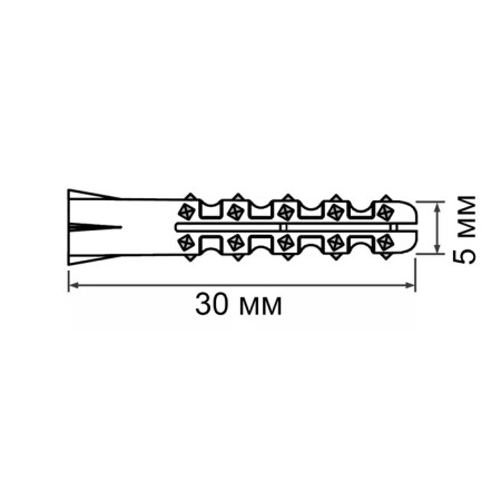 Tundra dowel, type K, spine, polypropylene, 5x30 mm, 50 pcs-5