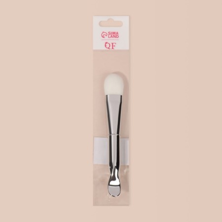 Silver masks brush, with a spatula, 14 (+/- 1) cm, silver/white color-6