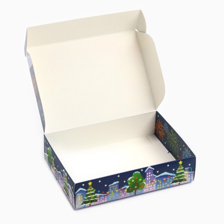 Folding box, 21 x 15 x 5 cm "Happy New Year!", Blue Tractor-3