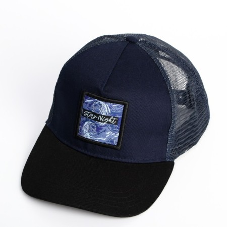 Men's cap with a net "Night", blue color, rn 56-1