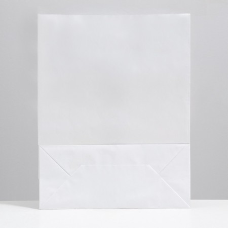 Craft bag without printing, white, flat handle 35 x 15 x 45 cm, set 3 pcs-1