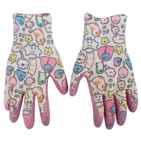 Garden children's gloves, polymer coating, "cloud", Garden Show-1