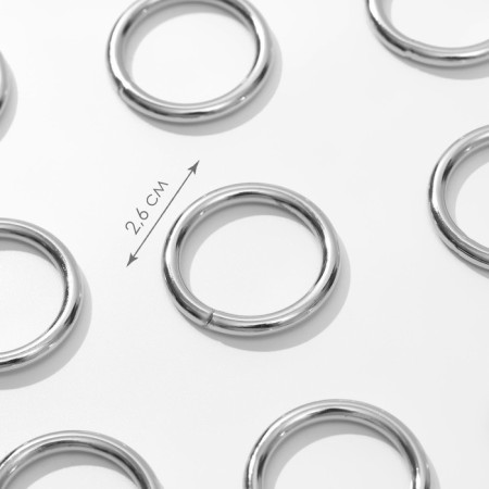 Rings for bags, d = 20 mm, thickness - 3 mm, 10 pcs, silver color