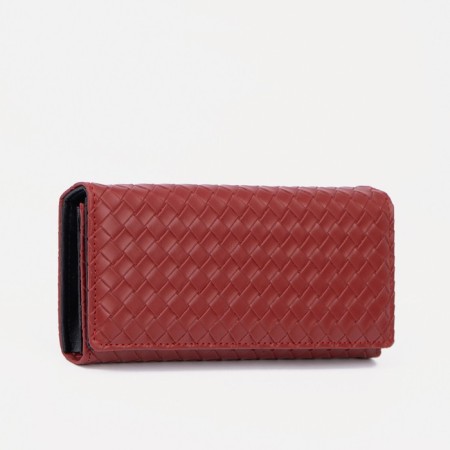 Women's wallet on the button, red color