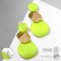 Earrings Metal "Azelia" circles, trio, light color in gold