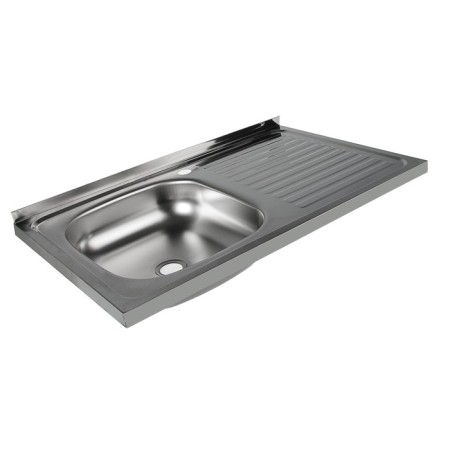 Kitchen sink "Vladiks", invoice, without siphon, 80x50 cm, left, stainless steel 0.4 mm-1