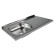 Kitchen sink "Vladiks", invoice, without siphon, 80x50 cm, left, stainless steel 0.4 mm