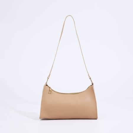 Bag Women's Baget with a zipper, beige color-1