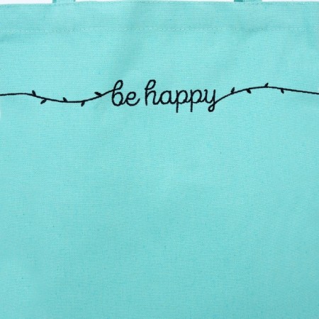 Шопер детский для девочки Be happy, 35 х 0,5 х 40 см, вышивка, бирюзовый-8