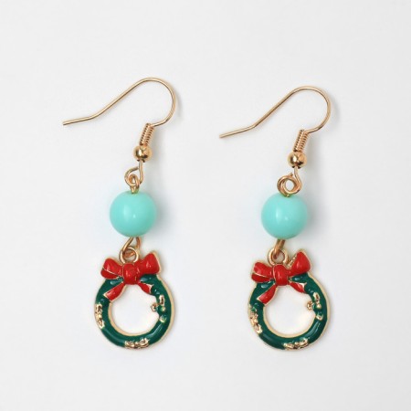New Year! Earrings "New Year" ball-linen, colored in gold-1