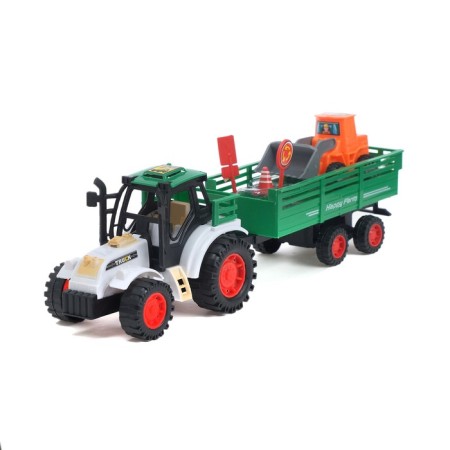 Tractor inertial "Farmer", with a trailer, color mix-6