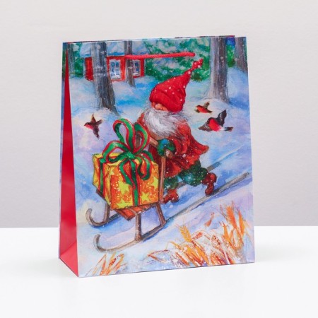 Gift package "Dwarf on the sled", 26 x 32 x 12 cm