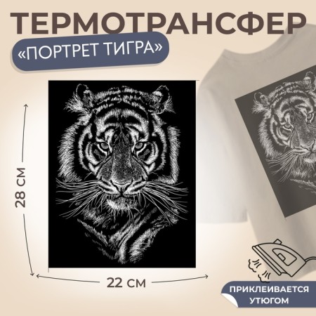 Термотрансфер «Портрет тигра», 22 × 28 см