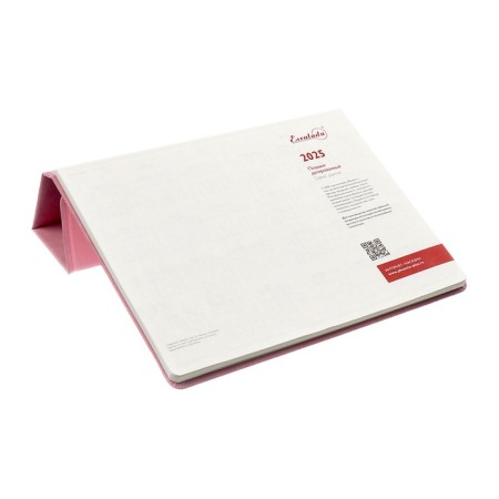 Dated 2025, 250 x 190 mm, 54 sheets, gluing, Escalada, hard -leather cover, pancake embossing, tinted block 70 g/m2, pink-9