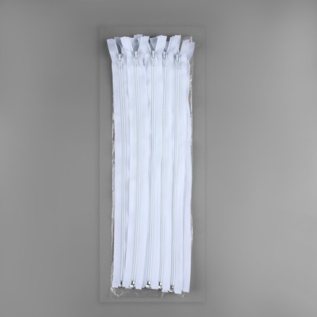 Lightning "Spiral", No. 5, connective, automatic lock, 40 cm, white color, price per 1 piece-2