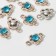 Connector "Flower" 2.4 × 1.5 × 0.7 cm, (set 10 pcs.), Blue color in gold