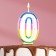 Candle for cake digit "0" Color strip, 7 cm