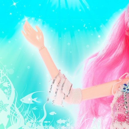 Fairytale doll "Magic Mermaid", Pink color-5